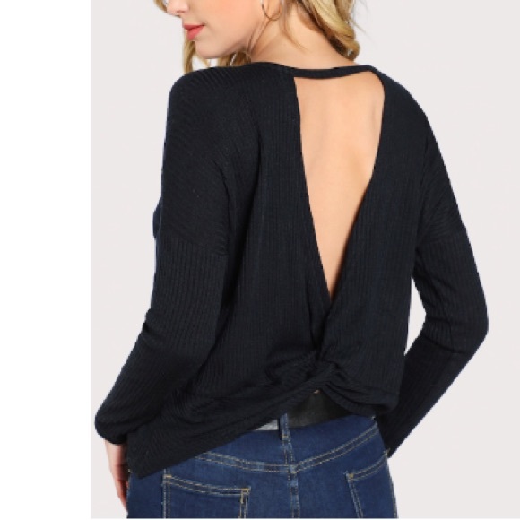 SHEIN Tops - Open back black shirt